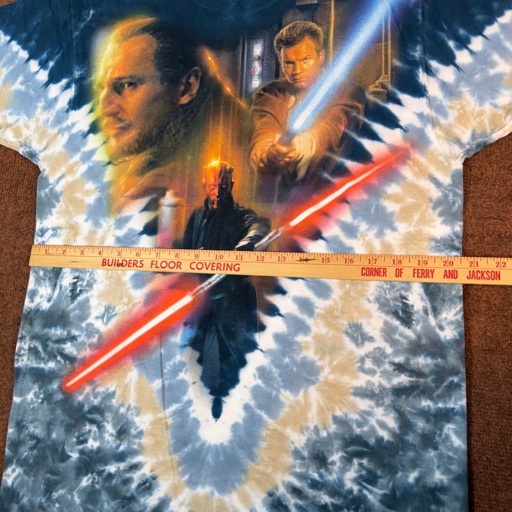 A+ Liquid Blue Star Wars Episode I Darth Maul Tie Dye Shirt M Phantom Menace NWT - Picture 6 of 9